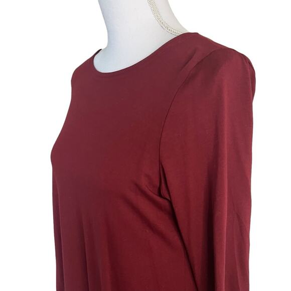Eileen Fisher Tunic Top Medium Magenta Red Bell Sleeve Viscose Spandex Jersey - Picture 5 of 12